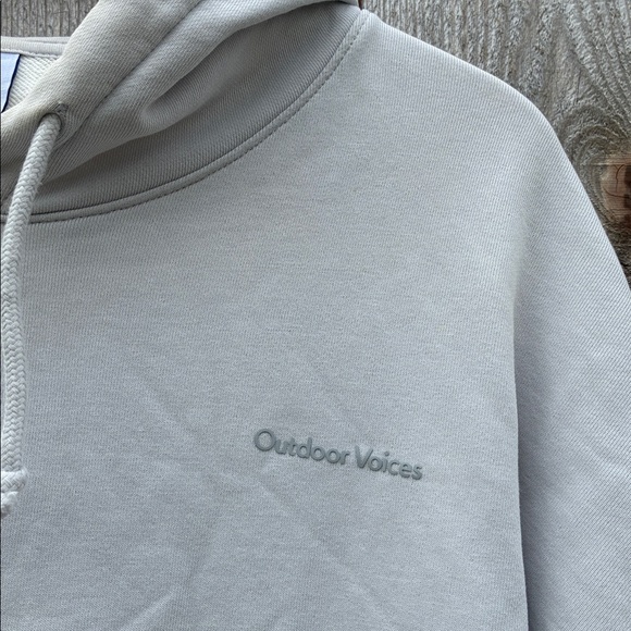 Outdoor Voices Soft Cotton Oversized Hoodie- dove/ bone - Picture 6 of 9